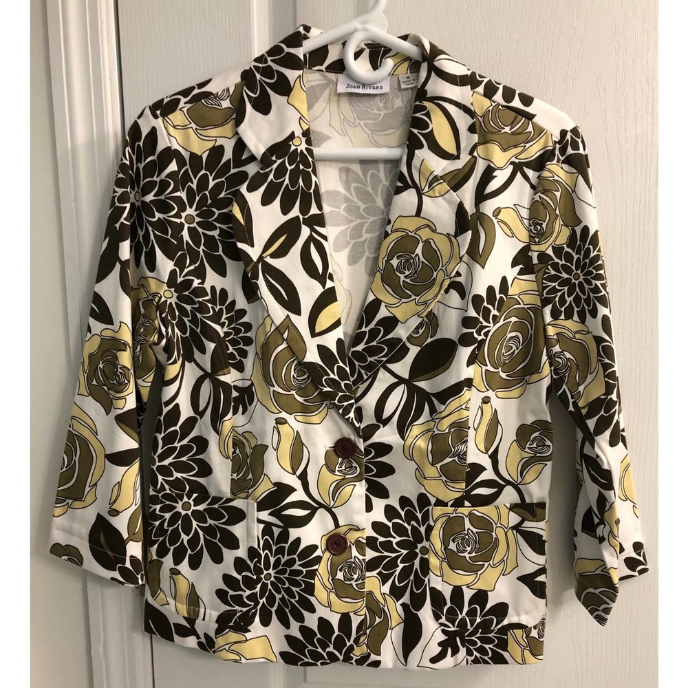JOAN RIVERS Ladies Floral Pattern Blazer - Size Medium